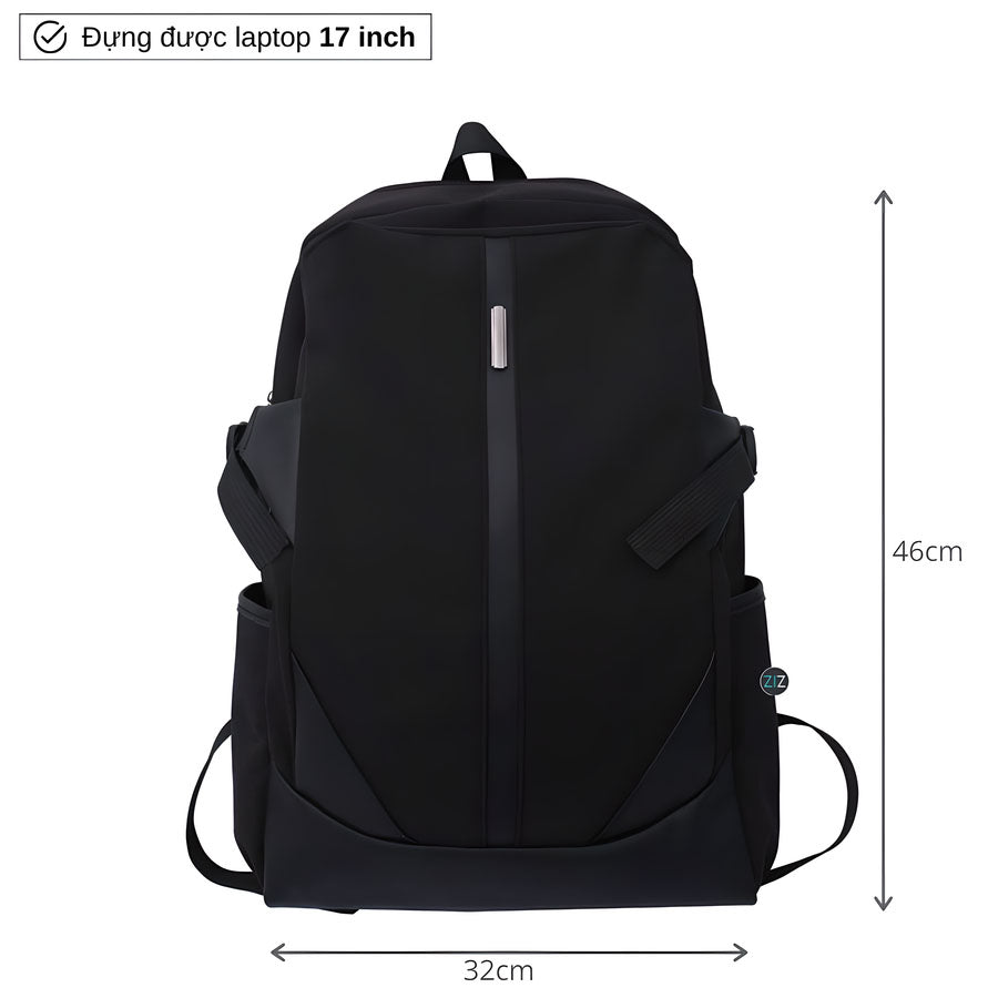 Balo chất Nam Nữ du lịch đi học, chống nước, chống sốc - Modern LifeStyle Bigbox Backpack in Black