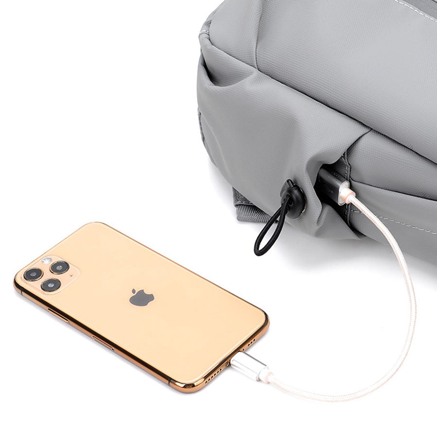 Túi vải đeo chéo Nam Nữ, Balo đeo chéo, chống nước - Convenient Sling Pack Model in Grey - V2
