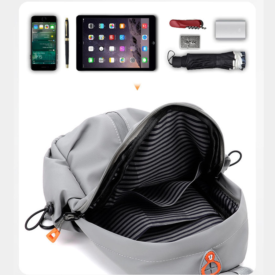 Túi vải đeo chéo Nam Nữ, Balo đeo chéo, chống nước - Convenient Sling Pack Model in Grey - V2