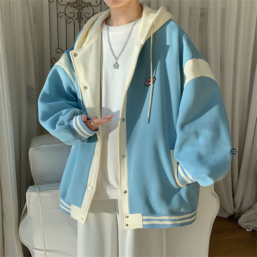 Áo khoác Nam Nữ form rộng - Youthful Oversized Jacket in Pastel Blue