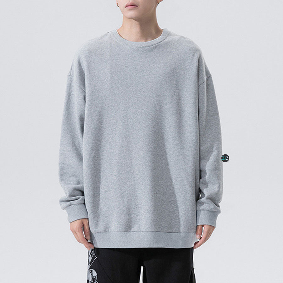 Áo khoác Sweater Nam Nữ Unisex trơn - Basic Regular Form Sweater in Grey
