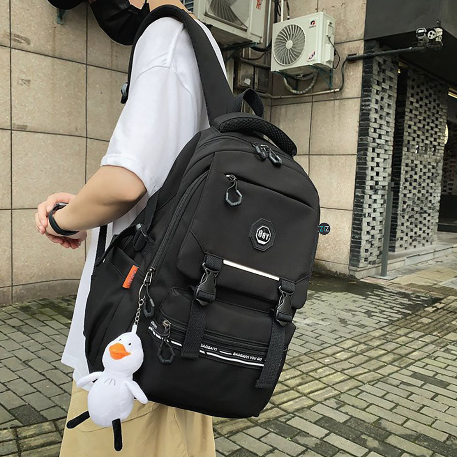 Balo chất Nam Nữ thời trang, Balo cá tính, chống sốc, chống nước - City StreetStyle Backpack V2 in Black