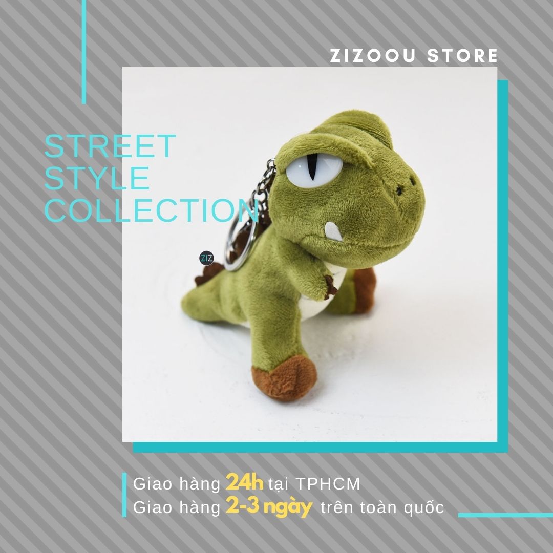 Móc khóa khủng long xanh mặt ngầu [ZIZOOU GIFT] - ZiZoou Store - Streetwear