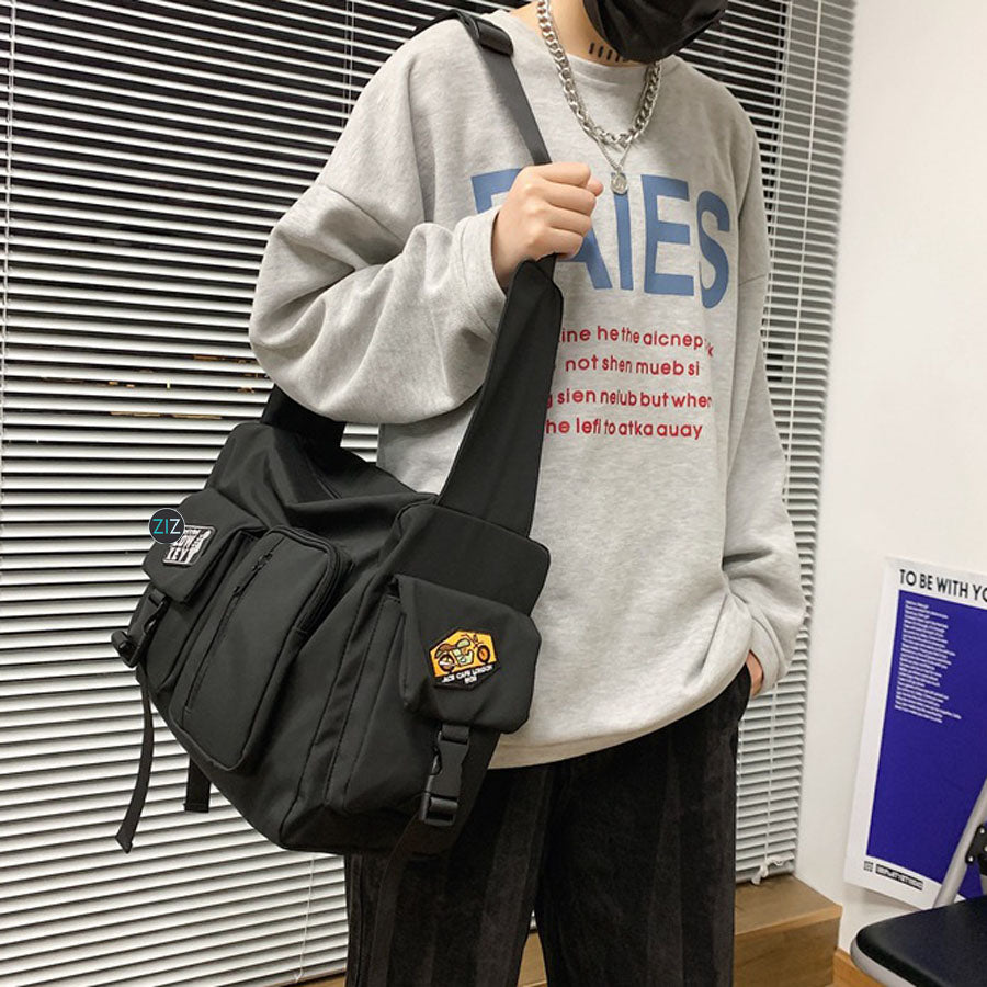 Túi vải đeo chéo Nam Nữ nhiều ngăn, chống nước - Messenger Quadruple-Box Pack