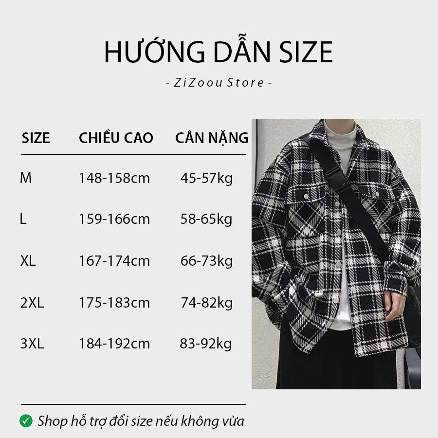 Bảng size jacket oversize nam nữ theo chiều cao và cân nặng chuẩn, hướng dẫn chi tiết giúp chọn đúng size phù hợp dáng người