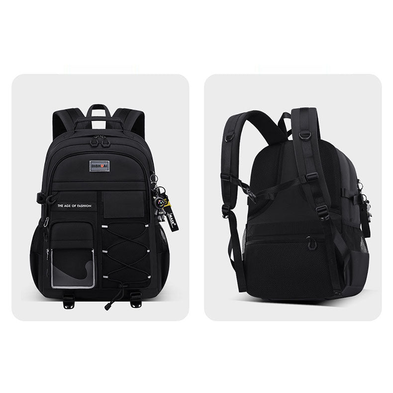 Balo Nam Nữ thời trang cao cấp, hộp vuông multibox, chống sốc, chống nước [Màu đen] - City StreetStyle Backpack V4 in Black