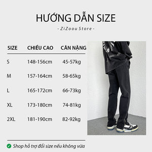 Quần Jeans Nam Nữ form vừa có khóa kéo zip cá tính - Zipper Sides Relaxed Jeans in Black