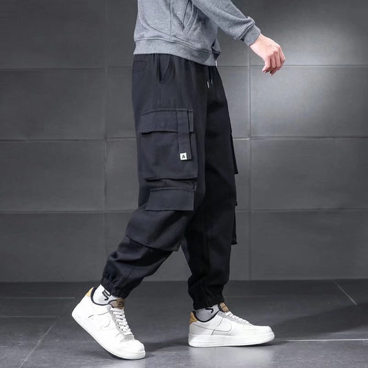 Quần Cargo túi hộp Nam Nữ form vừa - Regular Convenient Side Pocket Cargo Pants in Black