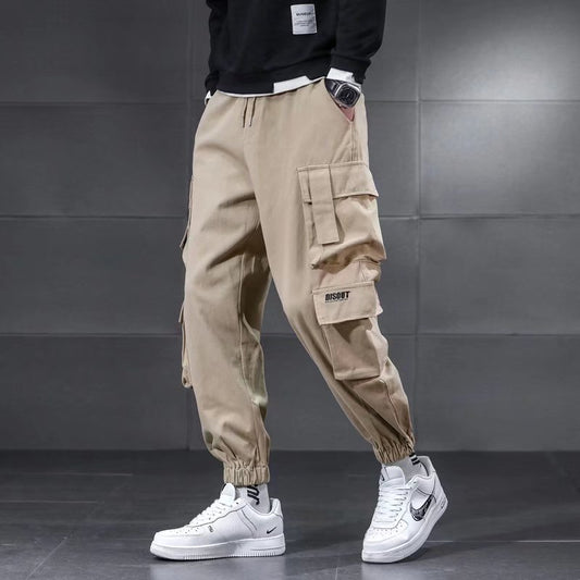 Quần Cargo túi hộp Nam Nữ form vừa - Regular Convenient Side Pocket Cargo Pants in Khaki