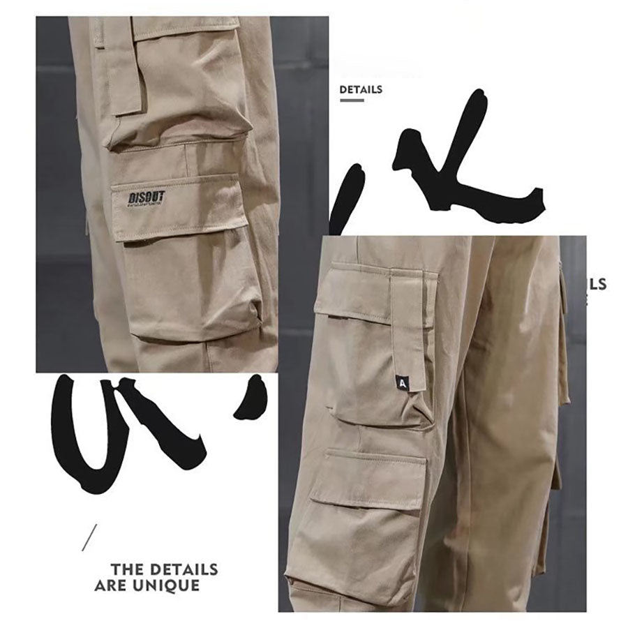 Quần Cargo túi hộp Nam Nữ form vừa - Regular Convenient Side Pocket Cargo Pants in Khaki