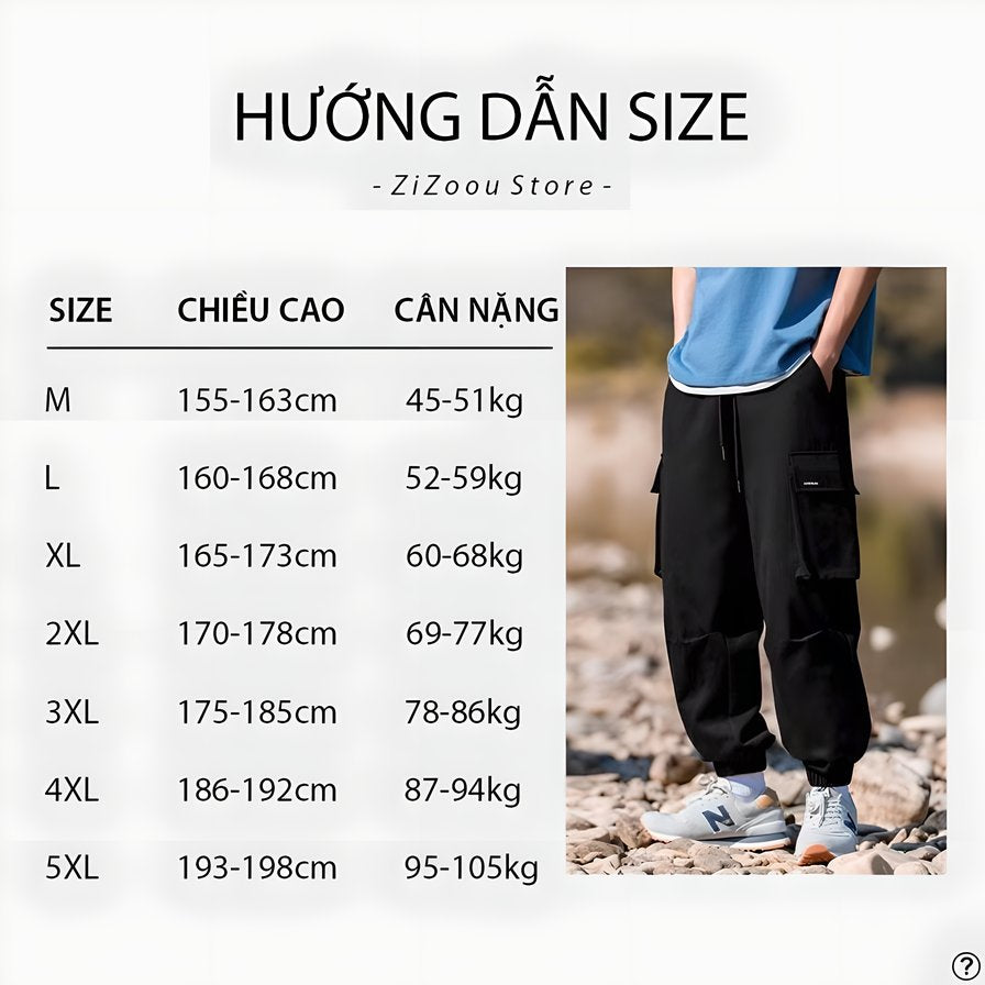 Quần Jogger Nam Nữ túi hộp - Side Pockets Cargo Jogger in Black