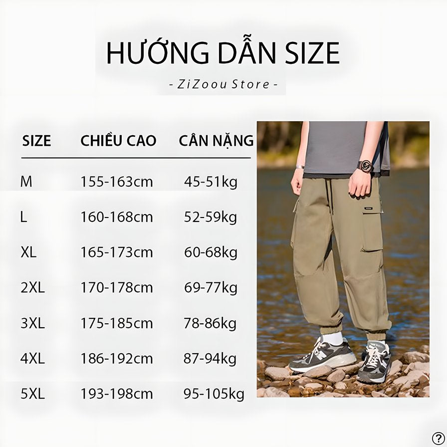 Hướng dẫn chọn size quần jogger kaki ống bó dựa theo chiều cao và cân nặng của nam và nữ, cách chọn size đơn giản và nhanh