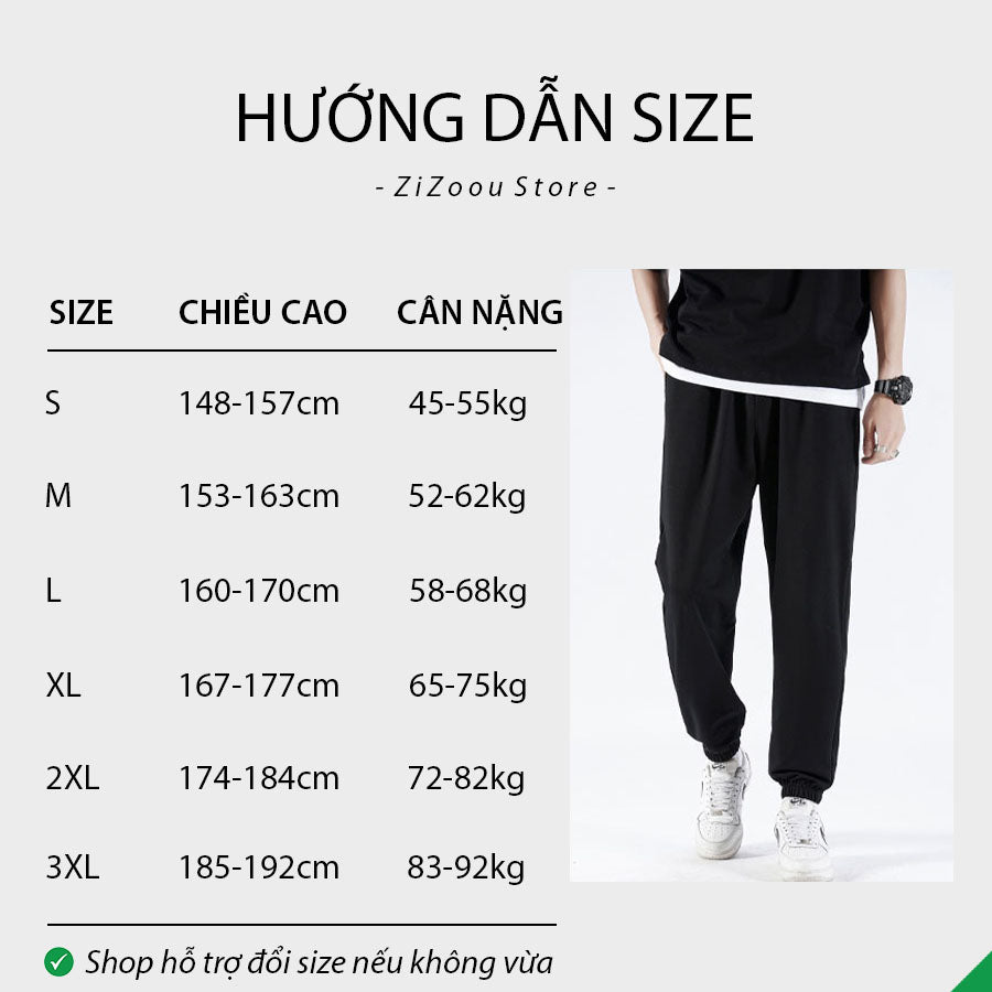 Quần Jogger Nam Nữ trơn ống rộng - Basic Casual Jogger in Black - V2