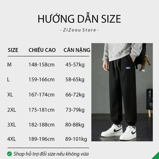 Quần Jogger Nam Nữ trơn ống rộng - Basic Casual Jogger in Black