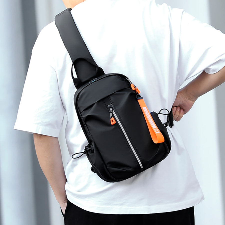Túi vải đeo chéo Nam Nữ, Balo đeo chéo, chống nước - Convenient Sling Pack Model in Black