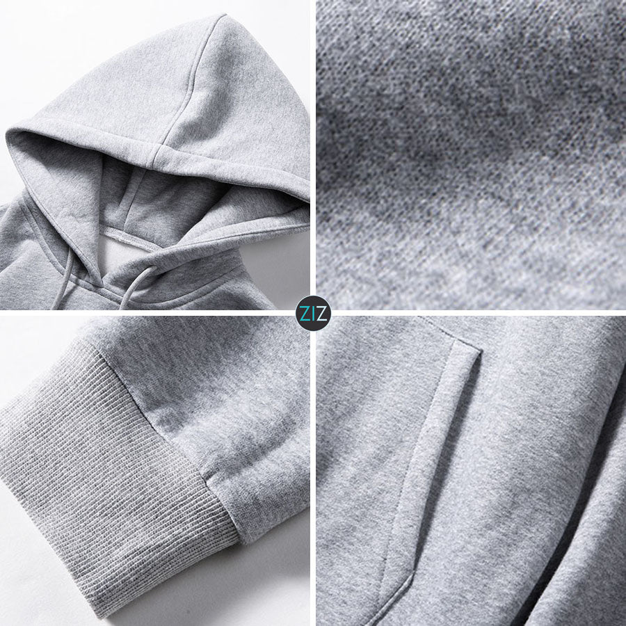 Áo Hoodie Nam Nữ trơn form rộng - Basic Casual Hoodie in Grey