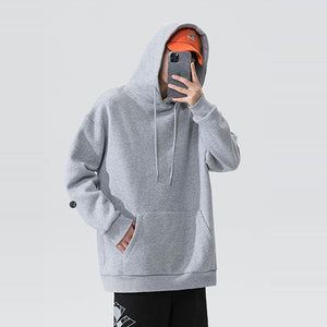 Áo Hoodie Nam Nữ trơn form rộng - Basic Casual Hoodie in Grey