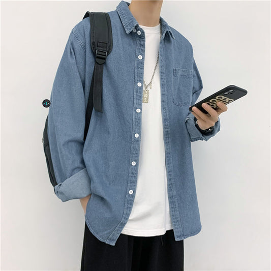 Áo Jean Nam Nữ form rộng - Denim Shirt Jacket in Blue