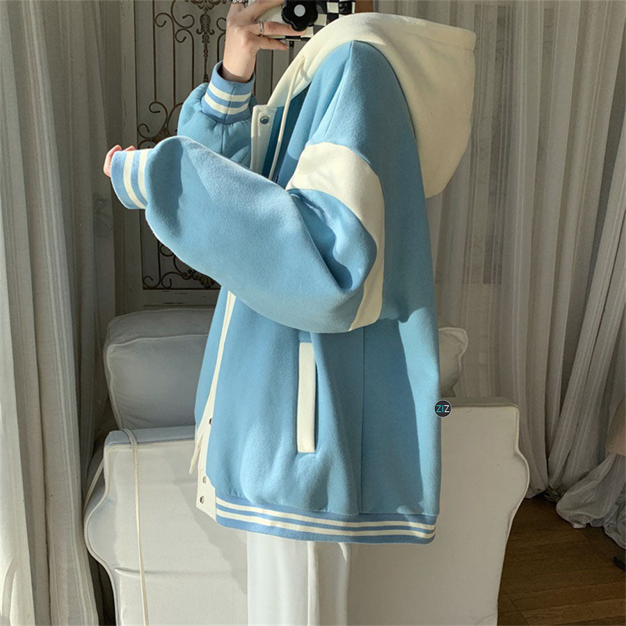 Áo khoác Nam Nữ form rộng - Youthful Oversized Jacket in Pastel Blue