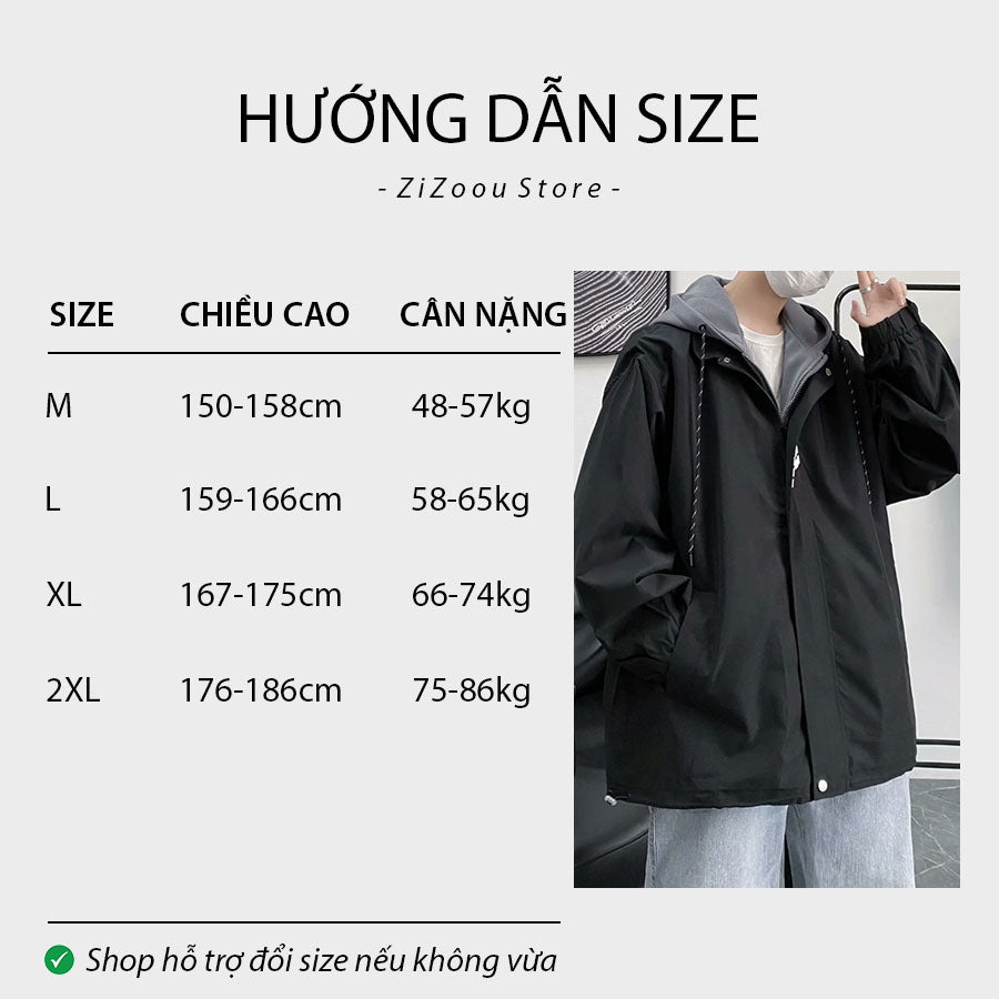 Bảng chọn size áo khoác nam nữ theo chiều cao và cân nặng chuẩn, giúp hướng dẫn chọn đúng size phù hợp với từng dáng người