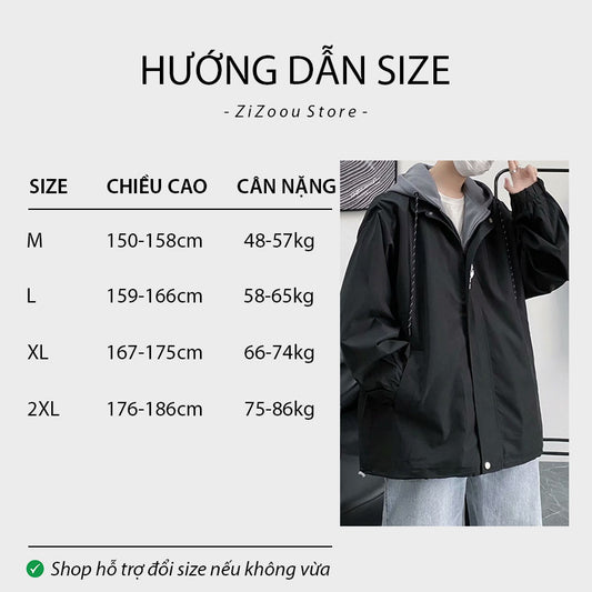 Áo khoác Jacket Nam Nữ cao cấp form rộng - Casual Oversized Jacket in Black - V2