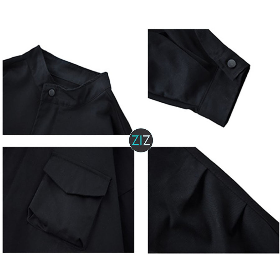 Áo khoác túi hộp nam nữ form rộng - Box 4Pockets Jacket in Black