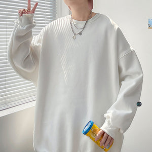 Áo Sweater form rộng trơn Nam Nữ Unisex - Basic Oversize Sweater in White