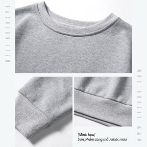 Thiết kế sweatshirt cổ tròn với kiểu dáng tối giản, chất liệu cotton pha, thoáng khí, thích hợp cả nam và nữ đi học, dạo phố