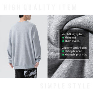 Áo sweater vải mềm mại thoáng mát, thiết kế dài tay với kiểu dáng rộng rãi, dễ dàng phối đồ, phong cách thời trang năng động