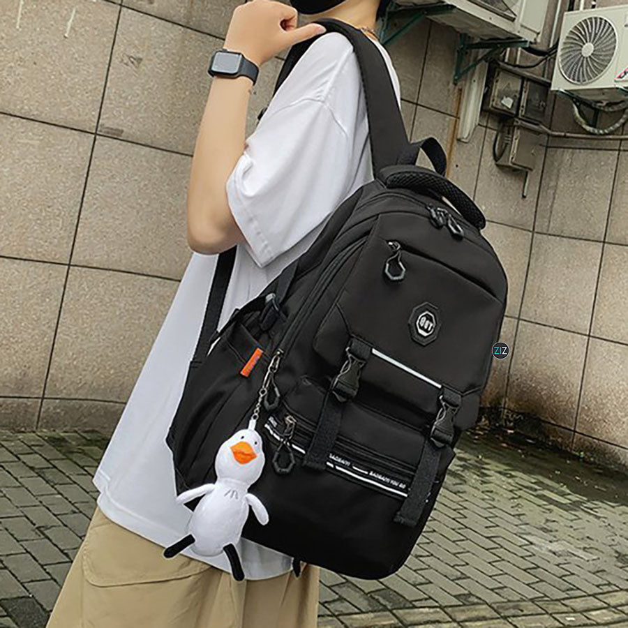 Balo chất Nam Nữ thời trang, Balo cá tính, chống sốc, chống nước - City StreetStyle Backpack V2 in Black