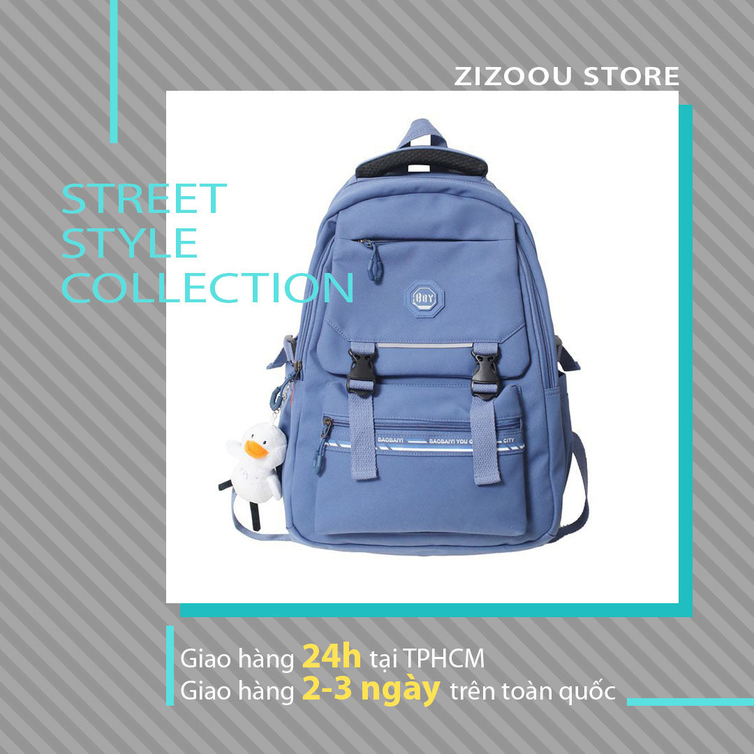Balo chất Nam Nữ thời trang, Balo cá tính, chống sốc, chống nước - City StreetStyle Backpack V2 in Blue