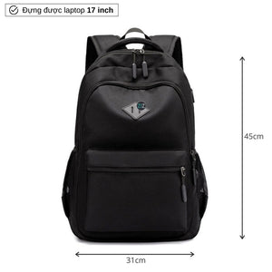 Balo basic Nam Nữ du lịch đi học đi làm, chống nước, chống sốc - Plain Multi-Section Zip Backpack - ZiZoou Store - Streetwear