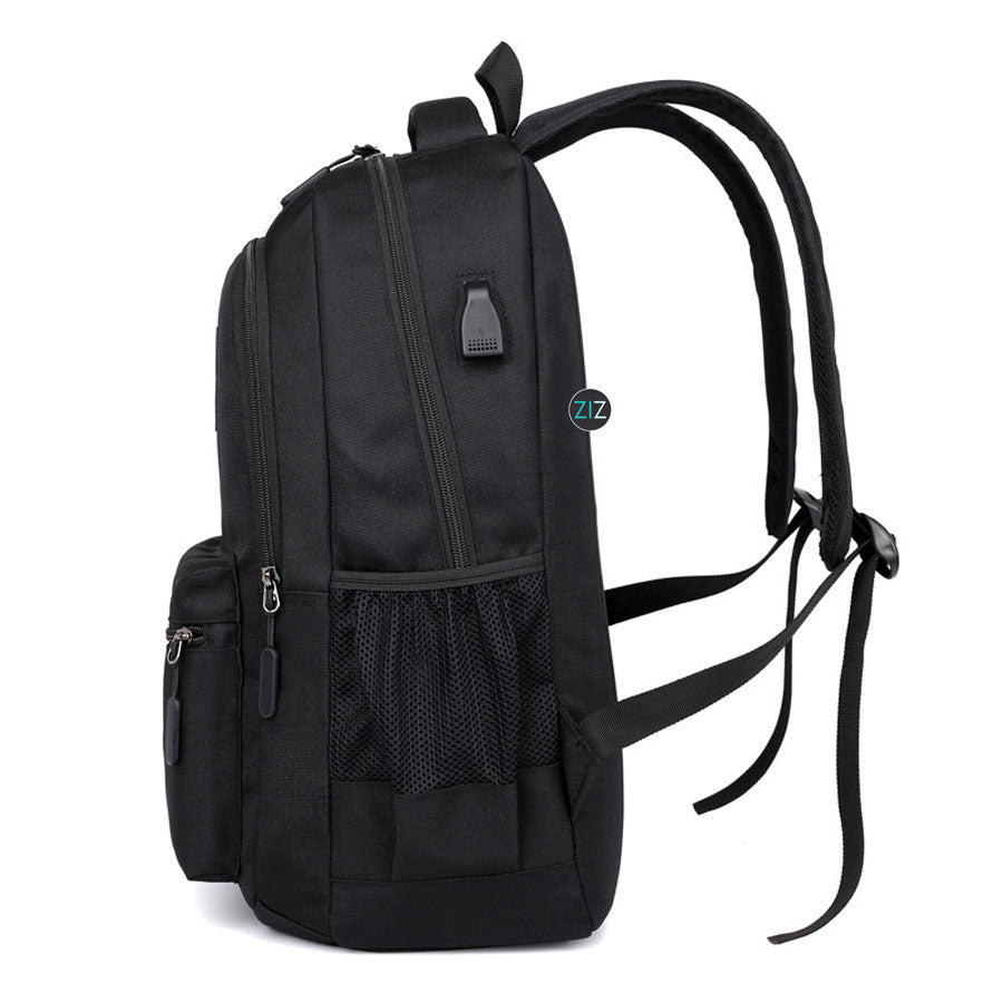 Balo basic Nam Nữ du lịch đi học đi làm, chống nước, chống sốc - Plain Multi-Section Zip Backpack - ZiZoou Store - Streetwear