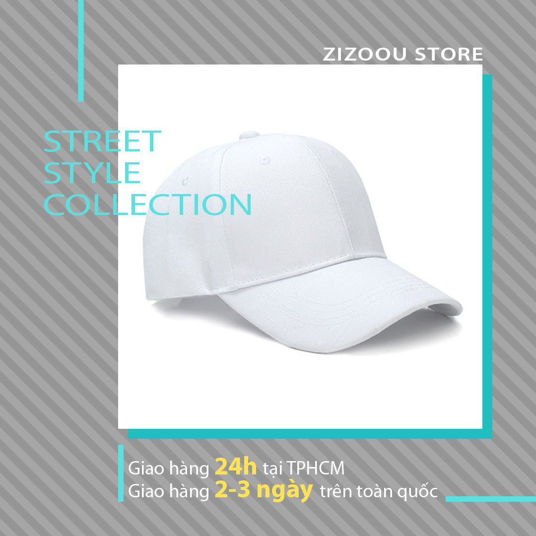 Mũ lưỡi trai đẹp Nam Nữ - Urban Basic Style Cap in White [ZIZOOU GIFT]