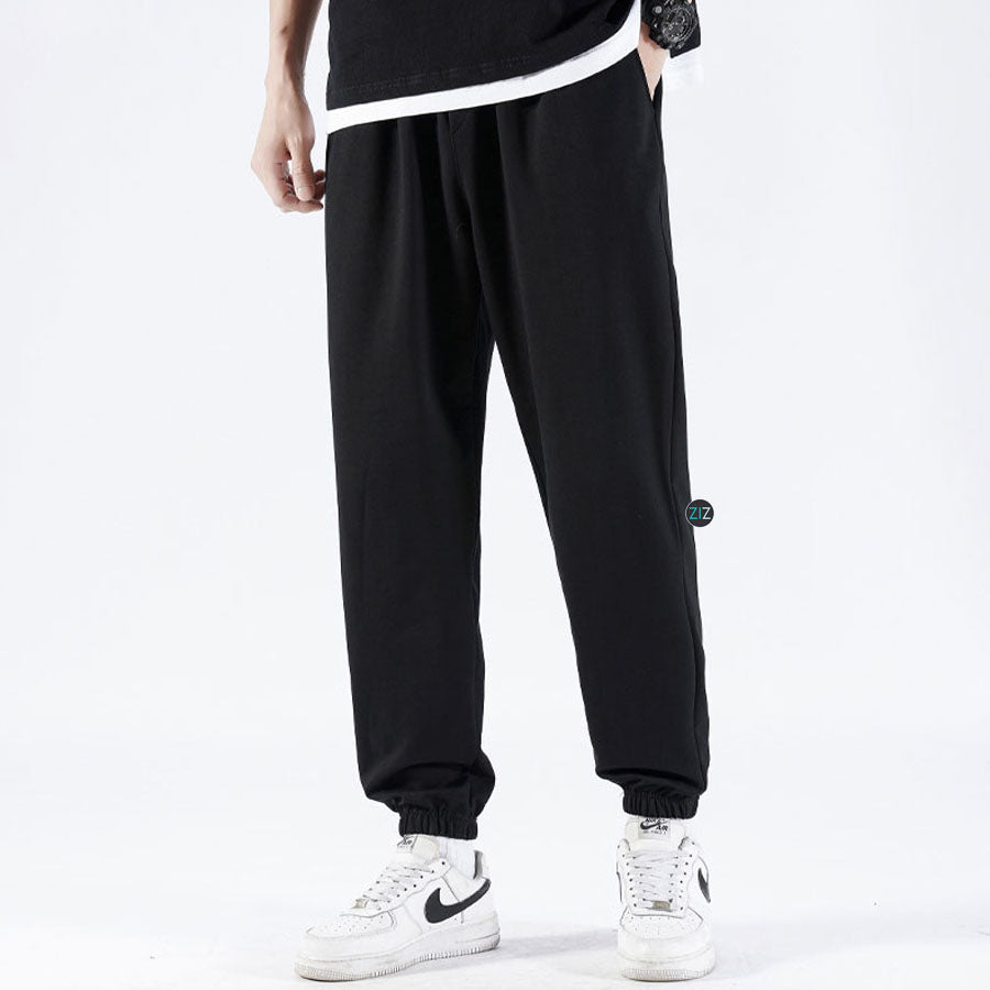 Quần Jogger Nam Nữ trơn ống rộng - Basic Casual Jogger in Black - V2