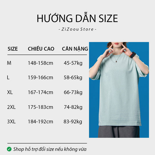 Hướng dẫn chọn size áo thun oversize thoải mái, mang đến phong cách hiện đại chất lừ, dễ phối đồ và phù hợp cả nam và nữ