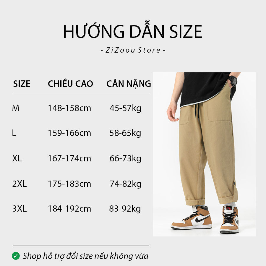 Quần Baggy Kaki Nam Nữ đẹp - Urban Style Baggy Kaki in Khaki