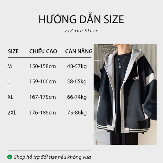 Áo khoác Nam Nữ form rộng - Youthful Oversized Jacket in Black