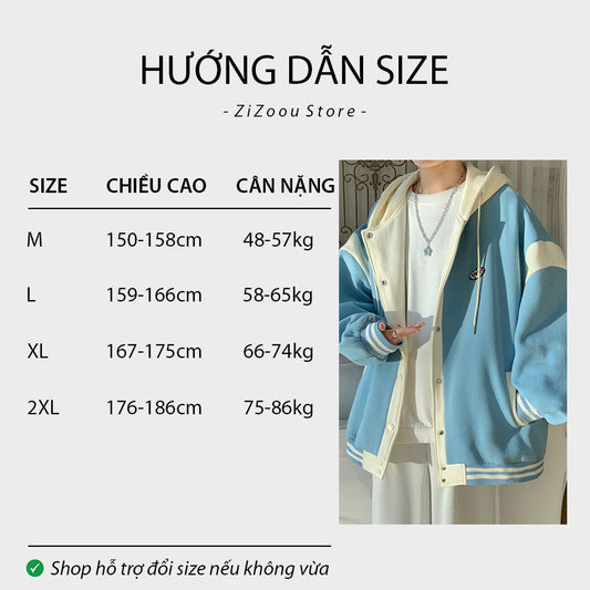 Áo khoác Nam Nữ form rộng - Youthful Oversized Jacket in Pastel Blue