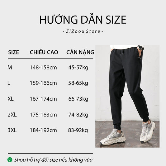 Quần Jogger Nam Nữ trơn - Sporty Medium Fit Jogger in Black