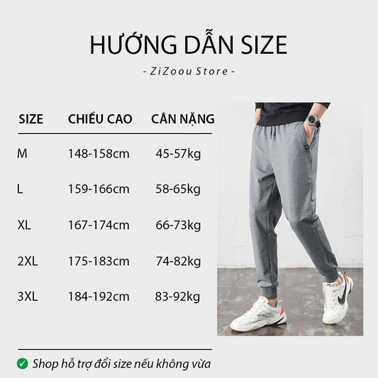 Quần Jogger Nam Nữ trơn - Sporty Medium Fit Jogger in Dark Grey