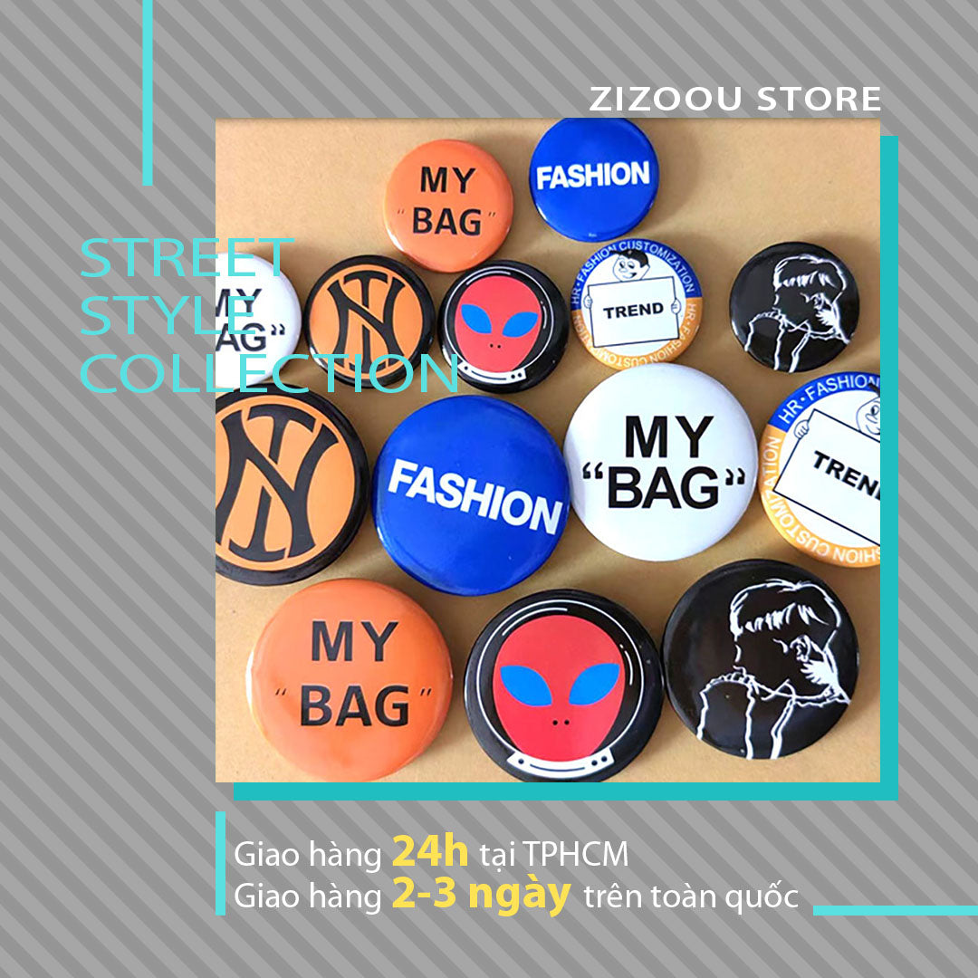 [COMBO 5 MẪU] Sticker đẹp cá tính hình tròn dễ thương gắn vào túi, balo