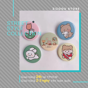 [COMBO 5 MẪU] Sticker đáng yêu hình tròn dễ thương gắn vào túi, balo - ZiZoou Store - Streetwear