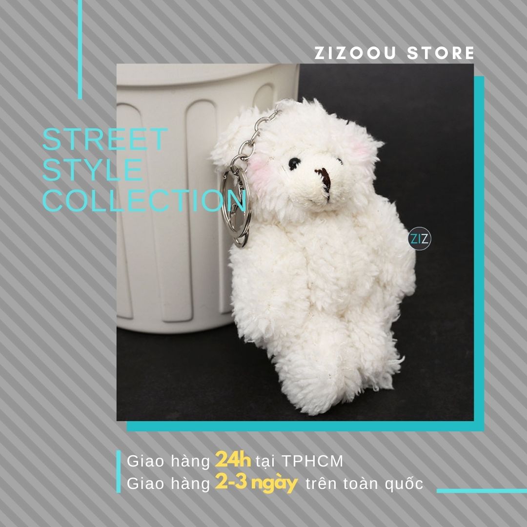 Móc khóa cute Thú bông gấu trắng dễ thương [ZIZOOU GIFT] - ZiZoou Store - Streetwear