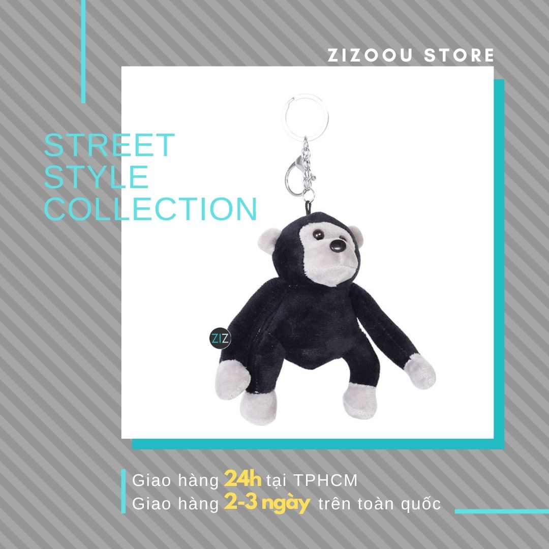 Móc khóa đẹp cute Thú bông chú khỉ màu đen [ZIZOOU GIFT] - ZiZoou Store - Streetwear