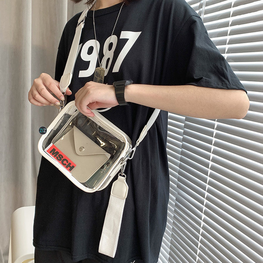 Túi đeo chéo Nam Nữ trong suốt, chống trầy xước - WhiteLine Transparent Clear Box - ZiZoou Store - Streetwear