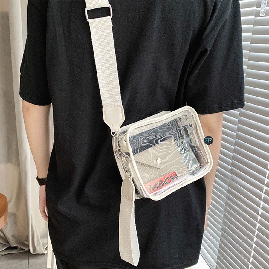 Túi đeo chéo Nam Nữ trong suốt, chống trầy xước - WhiteLine Transparent Clear Box - ZiZoou Store - Streetwear