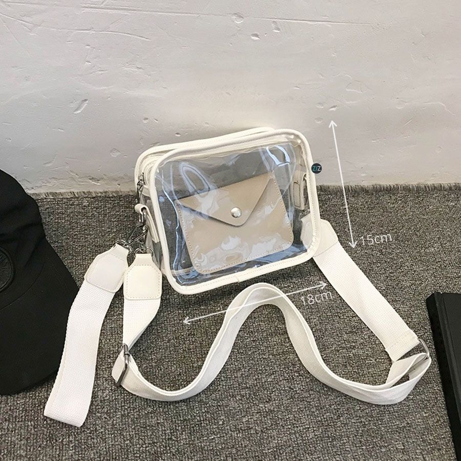 Túi đeo chéo Nam Nữ trong suốt, chống trầy xước - WhiteLine Transparent Clear Box - ZiZoou Store - Streetwear
