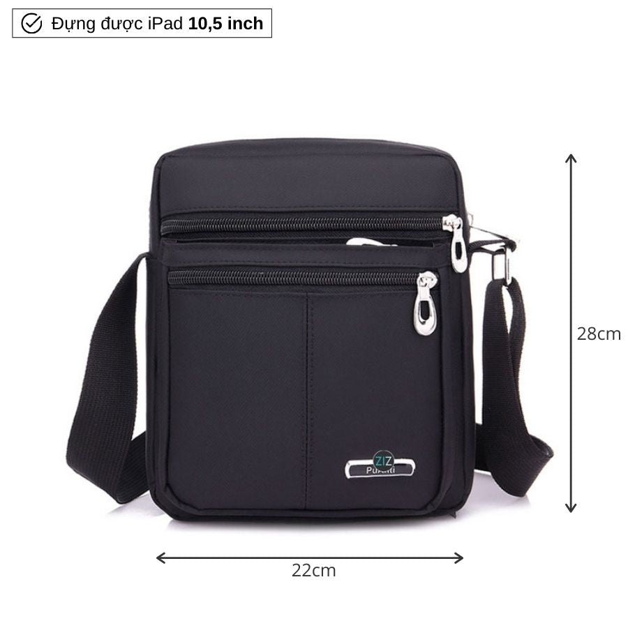 Túi vuông đeo chéo Nam Nữ thời trang, chống nước - Casual Messenger Pack in Black - ZiZoou Store - Streetwear