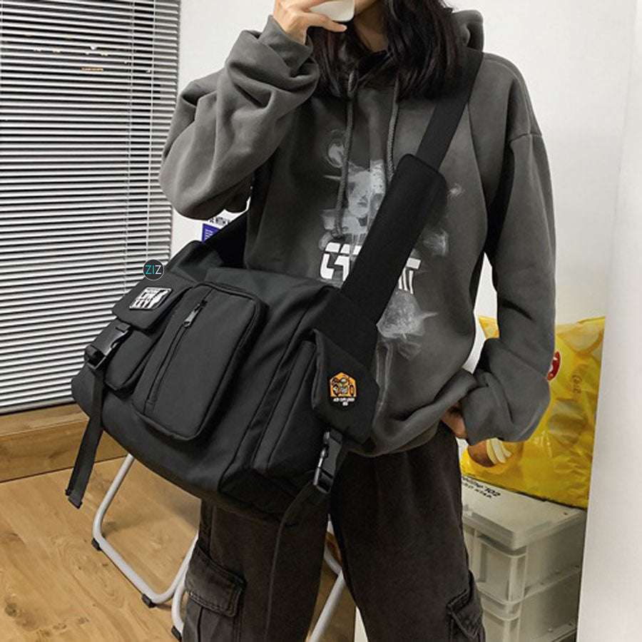 Túi vải đeo chéo Nam Nữ nhiều ngăn, chống nước - Messenger Quadruple-Box Pack